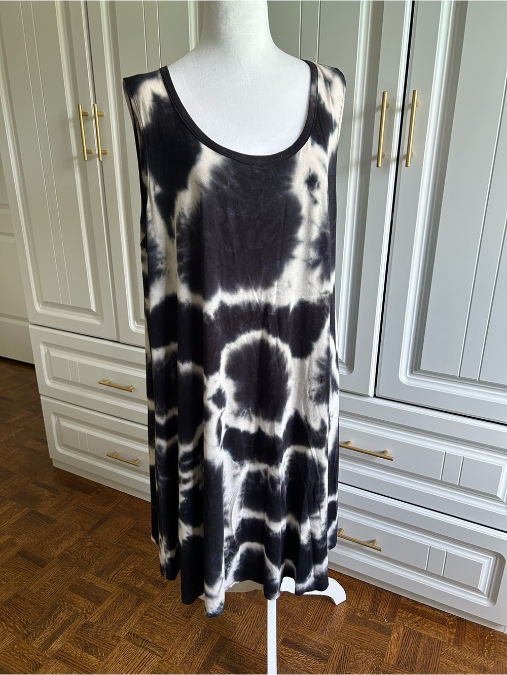 Espresso Navy Blue and White Tie-Dye Sundress
